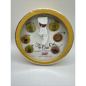 Tie One On Wine Glass & Stemware Party Charms With Coasters - Personality Traits